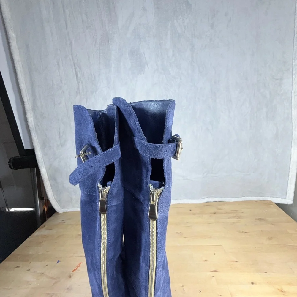 Charles David Blue Suede Over the Knee Boots Women’s 6.5 Charles David